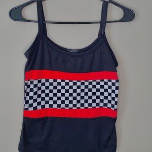 Checkers string crop top